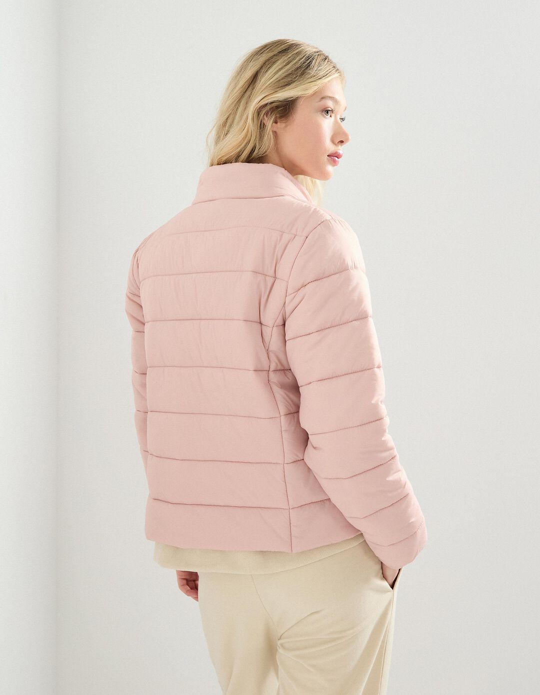 Casaco Acolchoado, Mulher, Rosa Claro