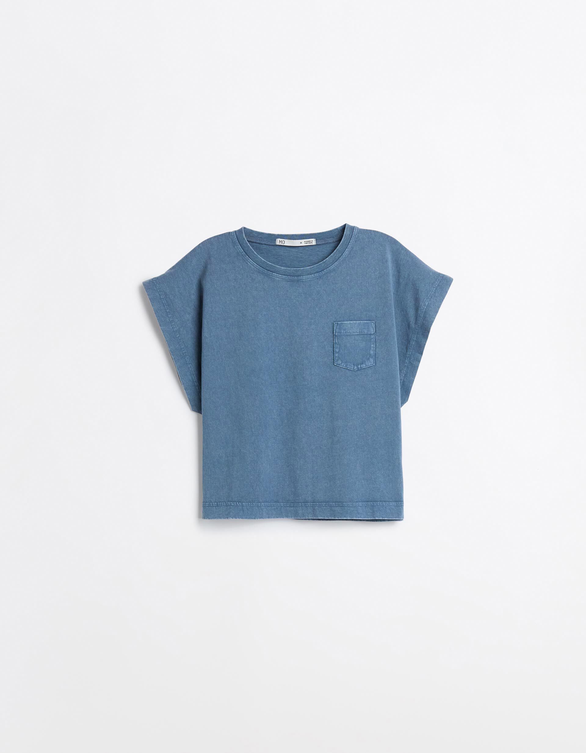 Comprar Online T-shirt Com Bolso, Mulher, Azul Escuro