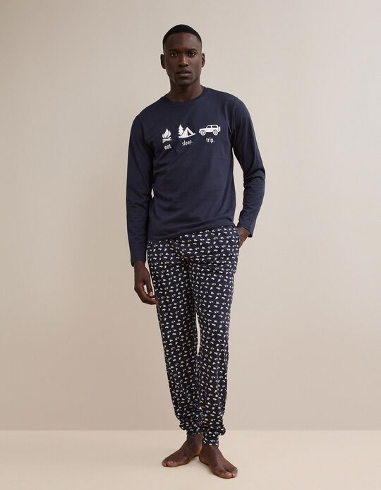 Comprar Online Pijama Jersey, Homem, Azul Escuro