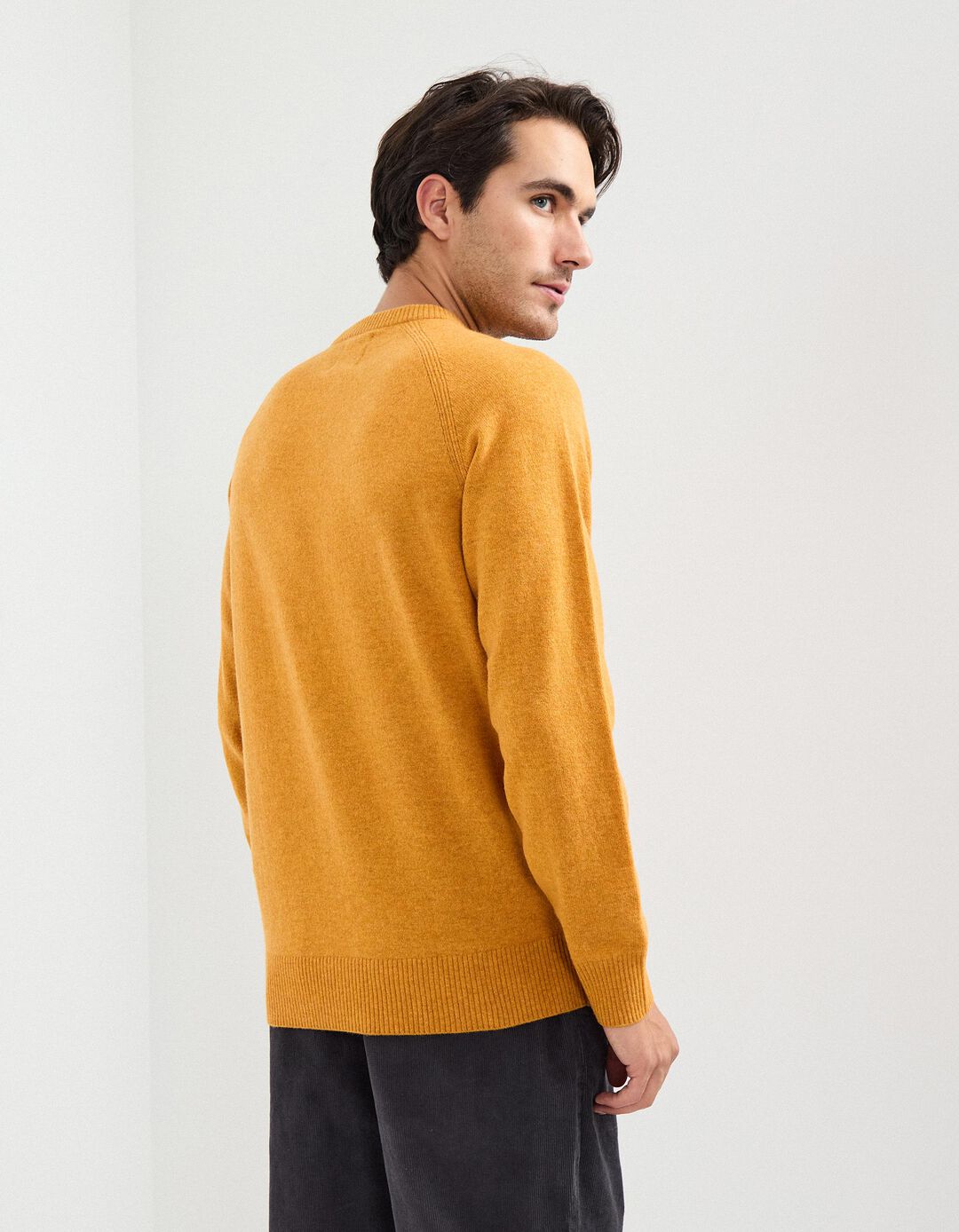 Camisola de Malha, Homem, Amarelo Escuro