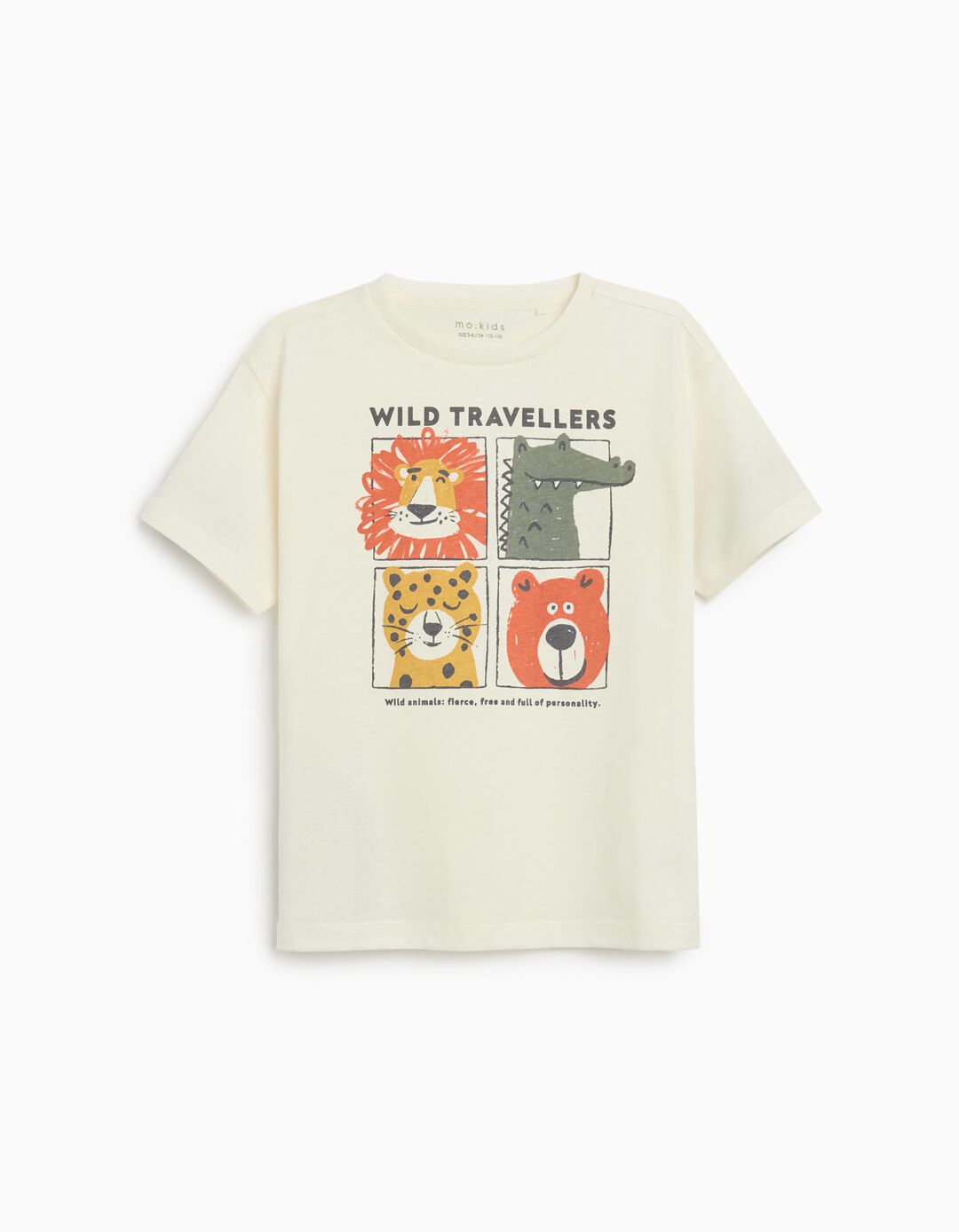 T-shirt Print, Menino, Bege Claro