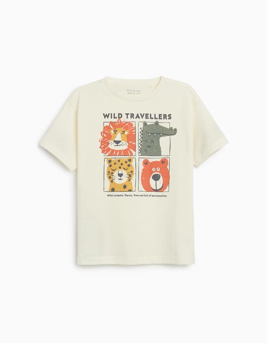 Comprar Online T-shirt Print, Menino, Bege Claro