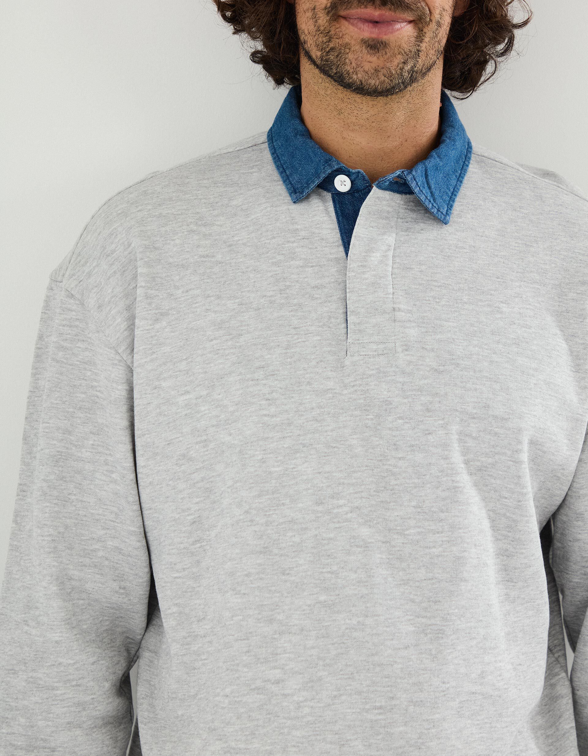 Comprar Online Polo Felpa, Homem, Cinzento Claro