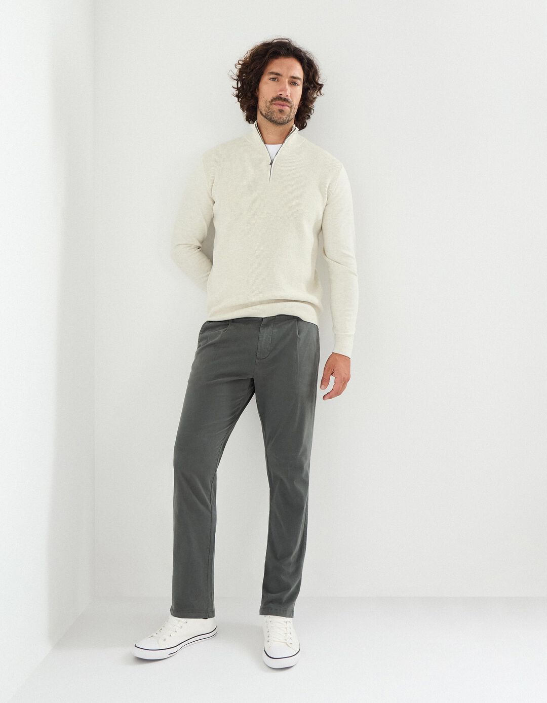 Calças Chino, Homem, Verde Escuro