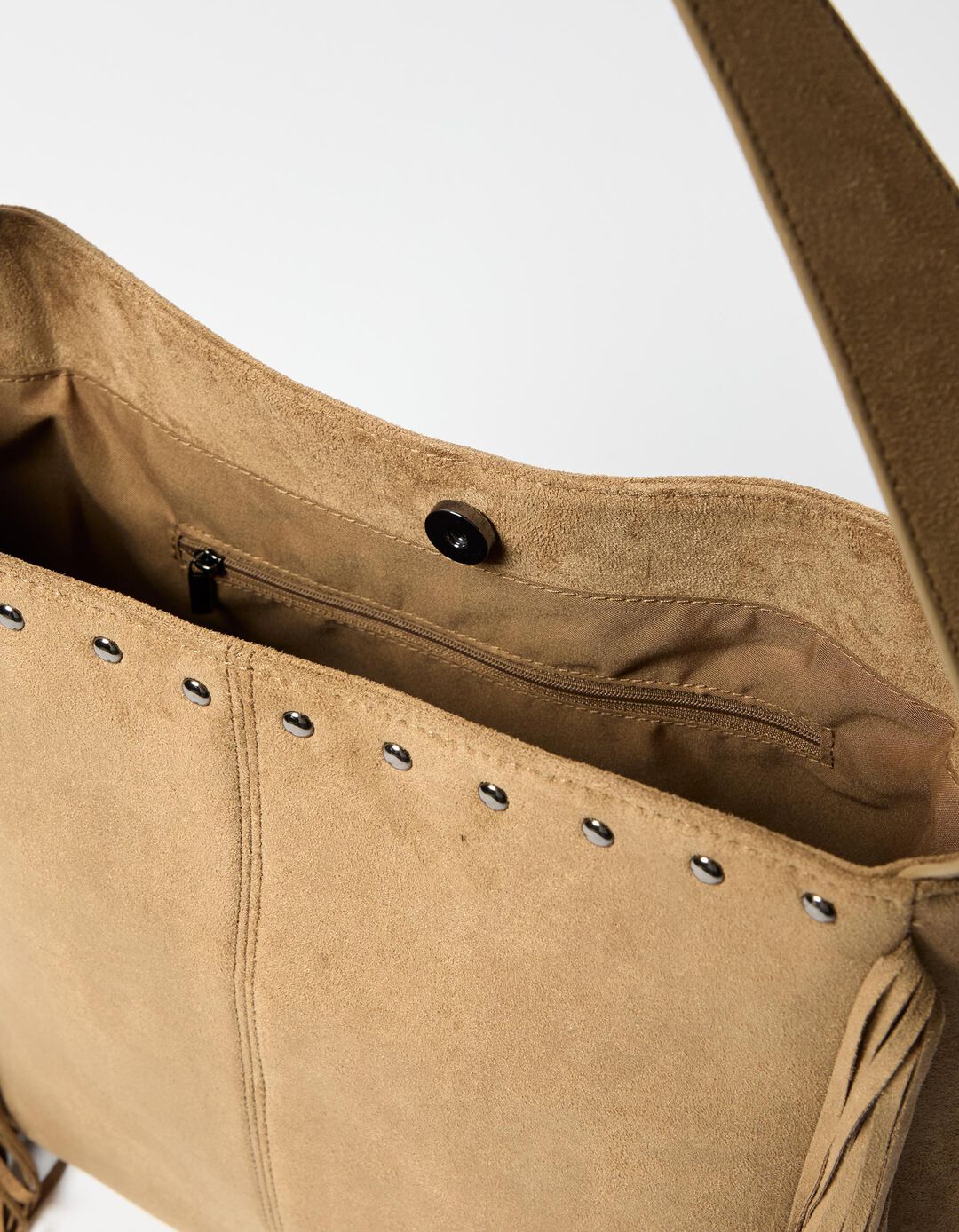 Mala Shopper com Franjas, Mulher, Castanho