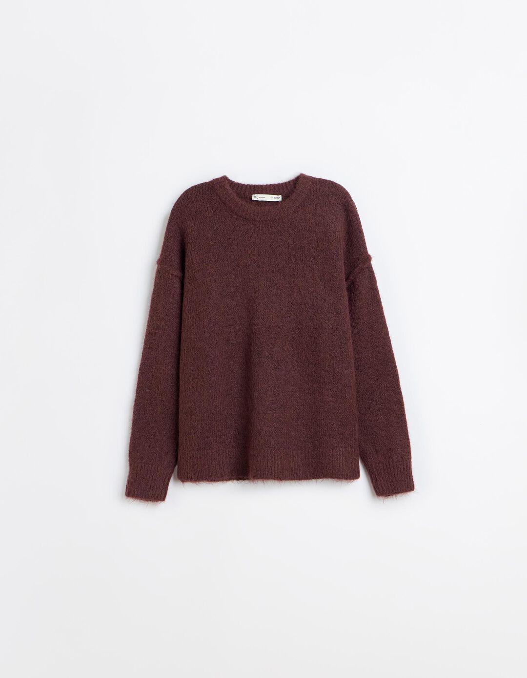 Camisola Efeito Mohair, Mulher, Castanho Escuro