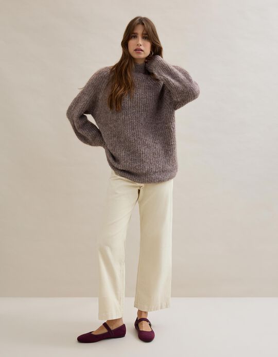 Comprar Online Camisola com L&atilde;, Mulher, Bege