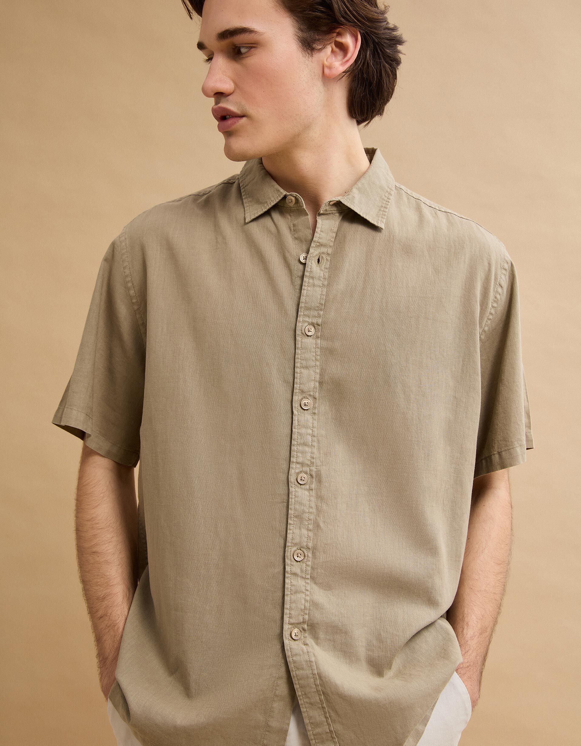 Comprar Online Camisa com Linho, Homem, Verde