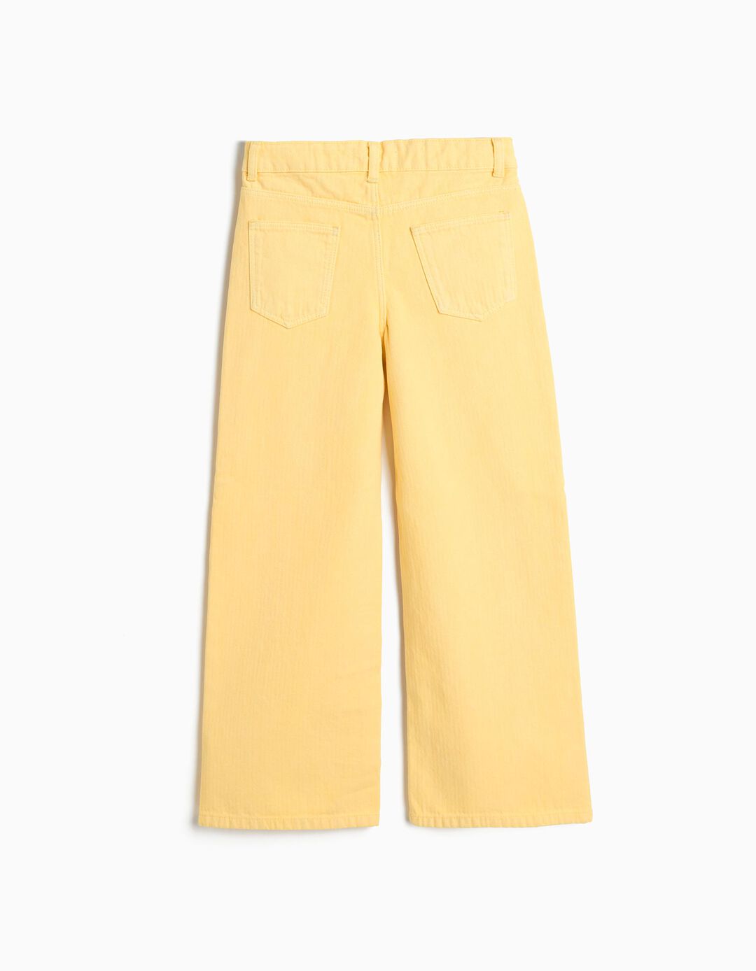 Cal&ccedil;as de Ganga Wide Leg, Menina, Amarelo Claro