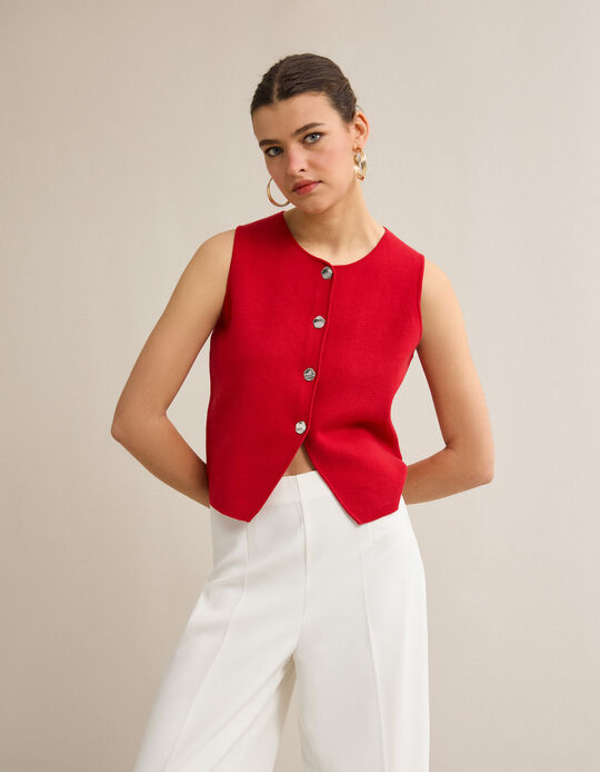 Comprar Online Colete de Malha, Mulher, Vermelho