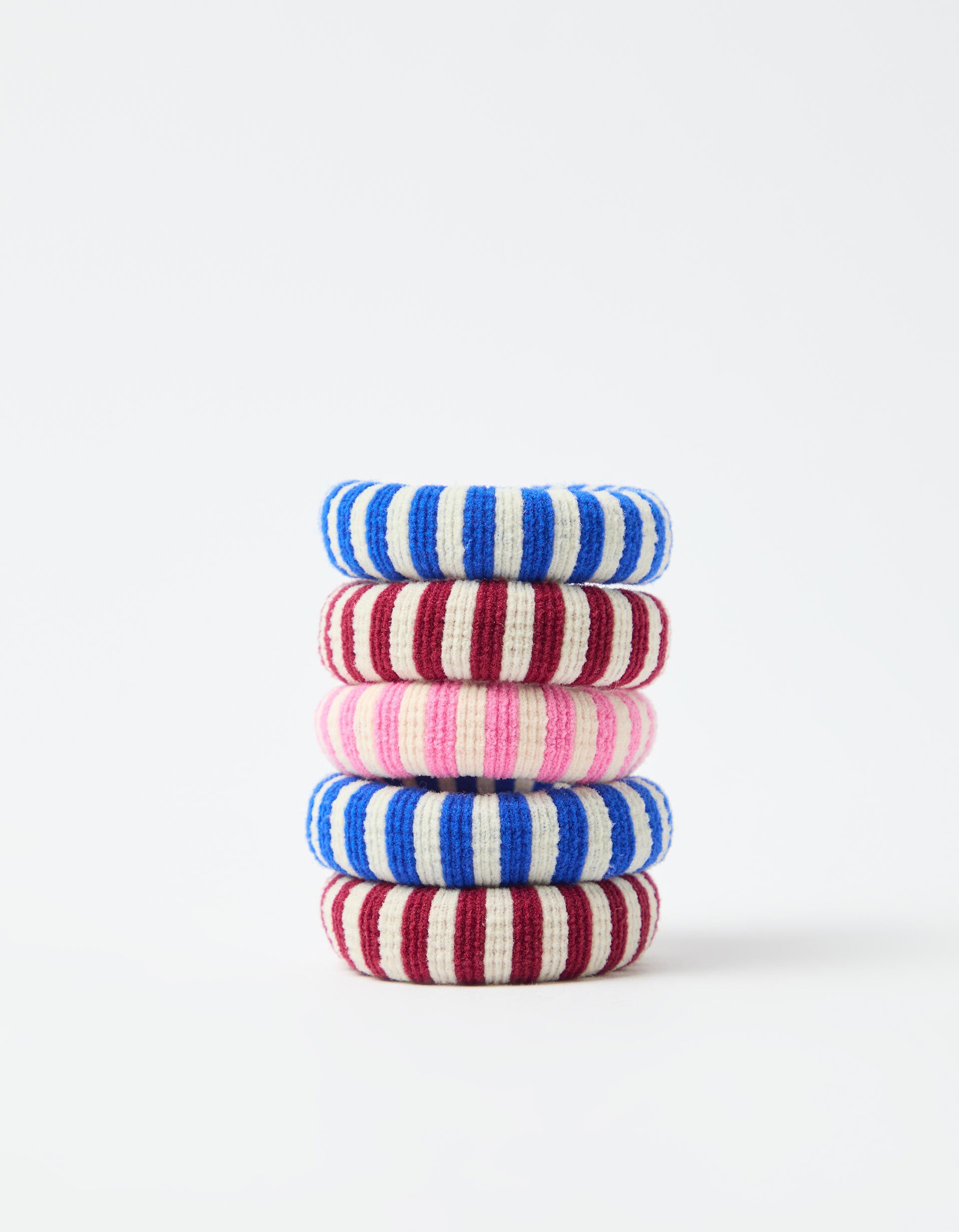 Comprar Online Pack 5 El&aacute;sticos &agrave;s Riscas, Mulher, Multicolor