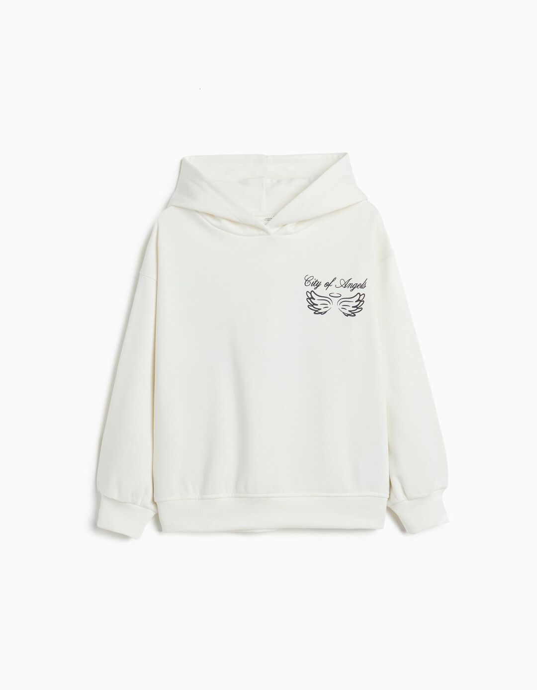 Sweatshirt de Felpa Capuz, Menina, Branco