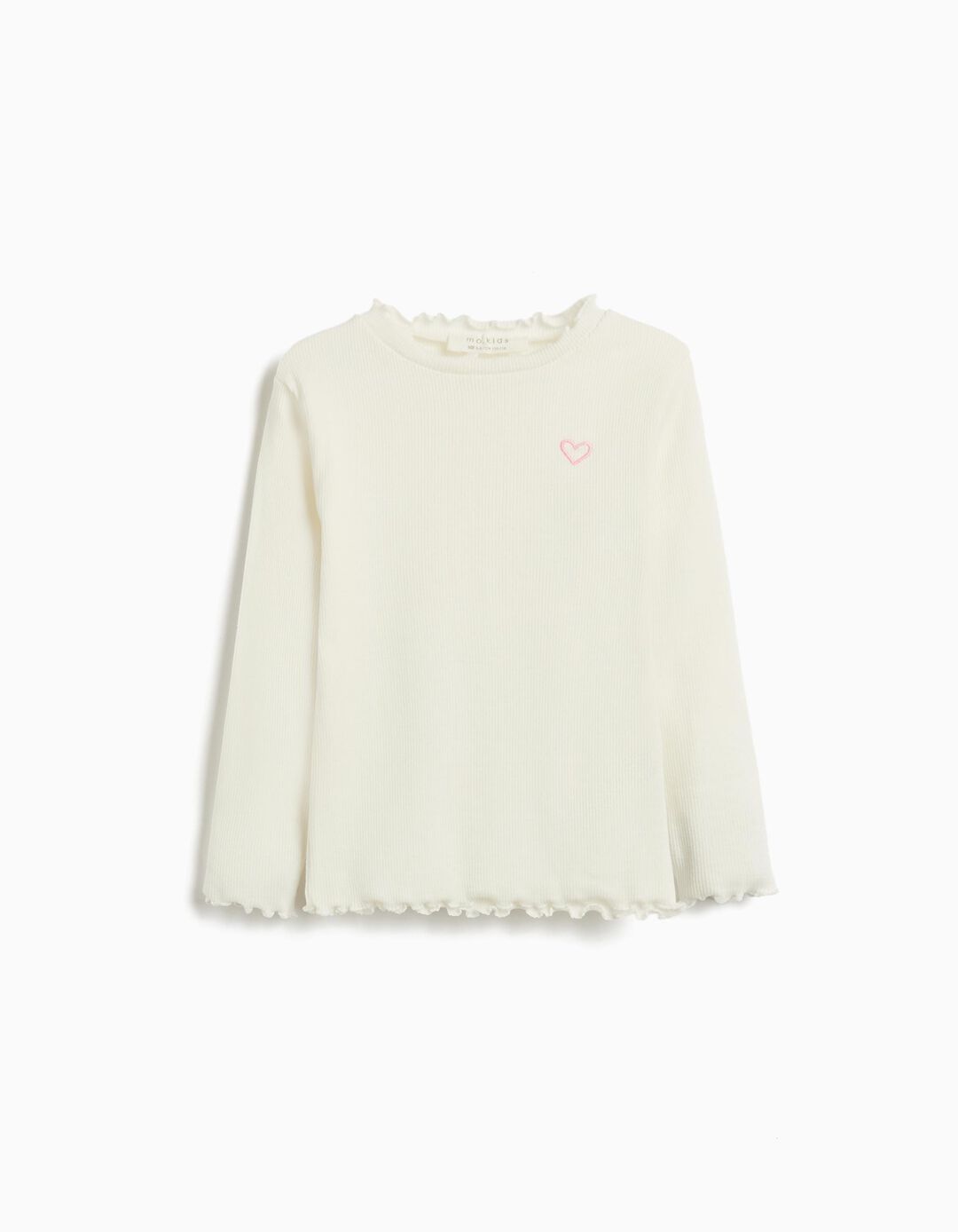 T-shirt de Manga Comprida, Menina, Branco