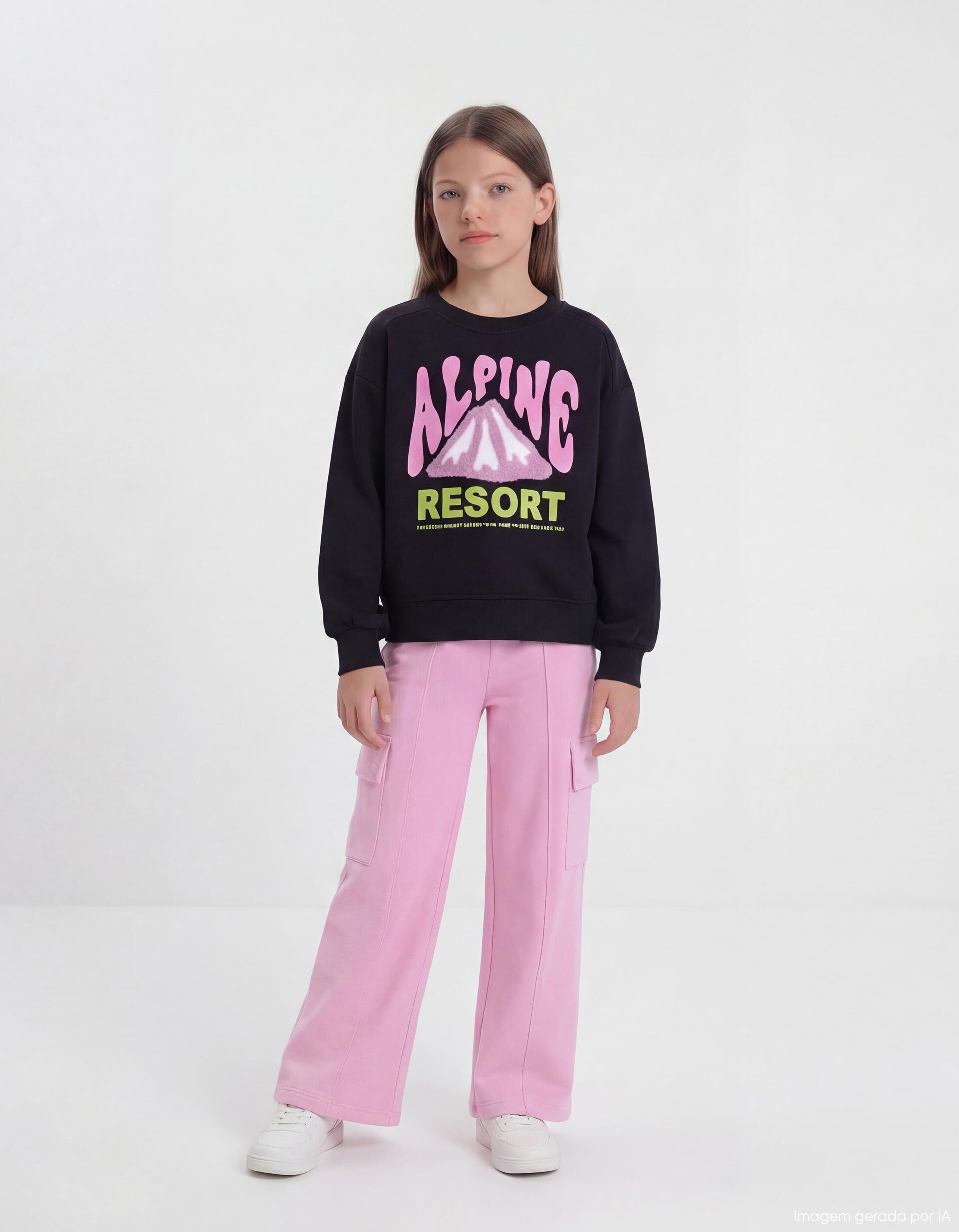 Comprar Online Cal&ccedil;as Cargo, Menina, Rosa Claro