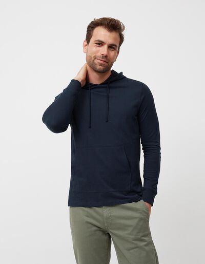Hooded Sweatshirt, Men, Dark Blue