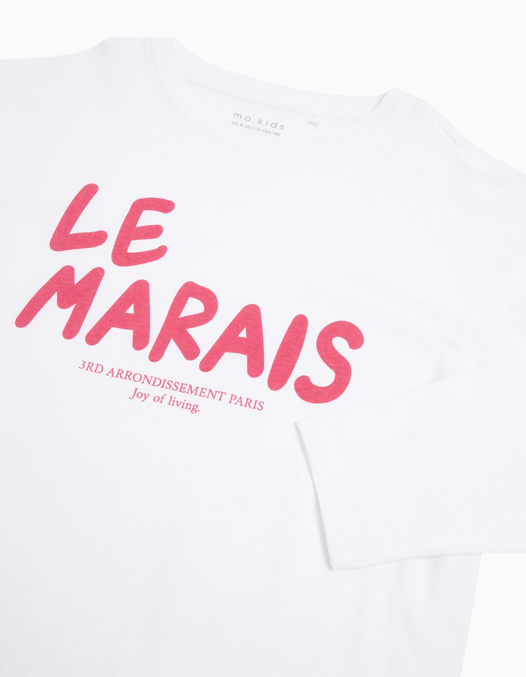 T-shirt de Manga Comprida Estampado, Menino, Branco