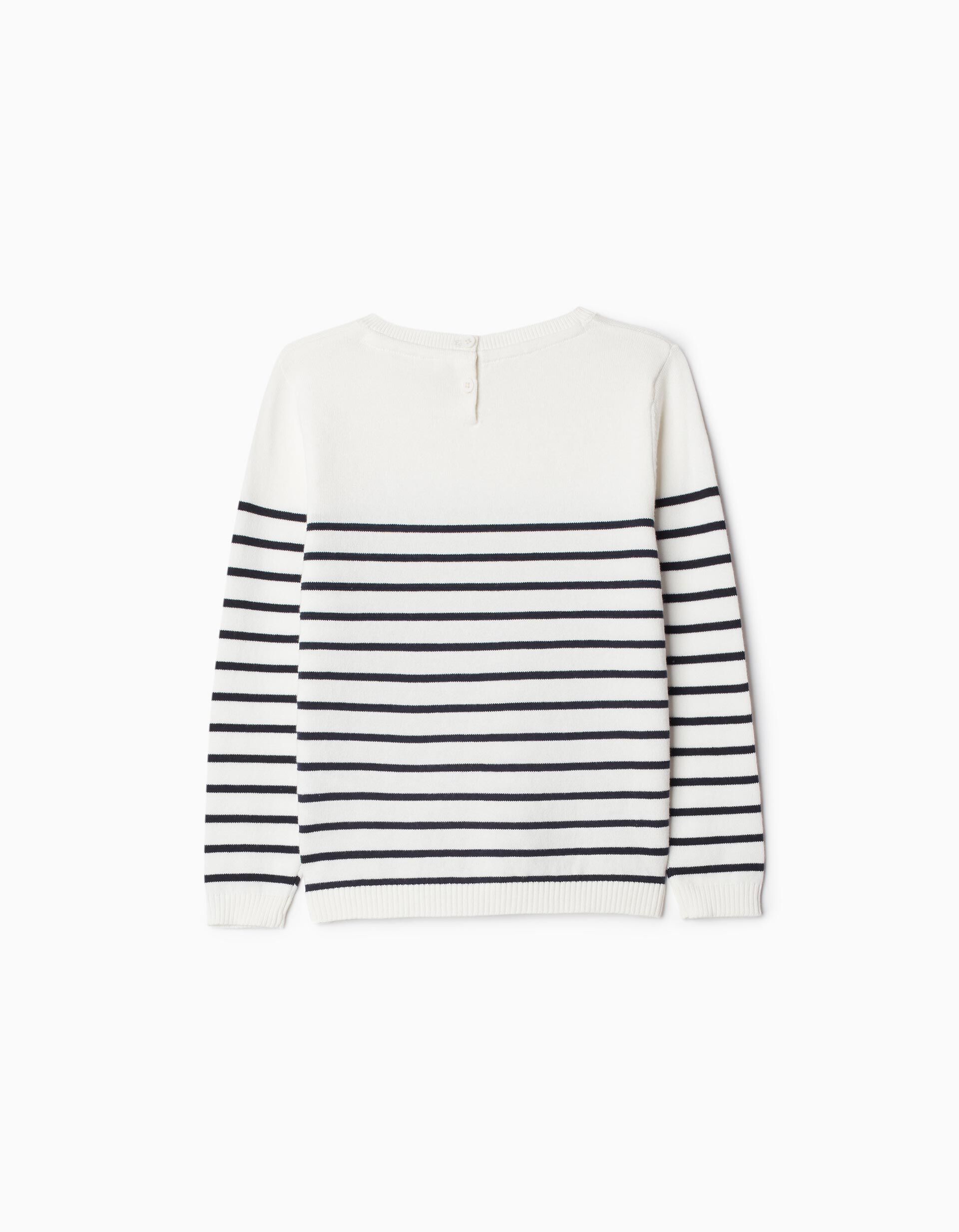 Comprar Online Camisola de Malha Riscas, Menina, Branco