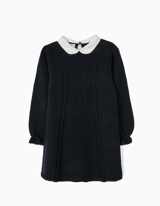 Vestido de Malha Menina Azul Escuro B&S