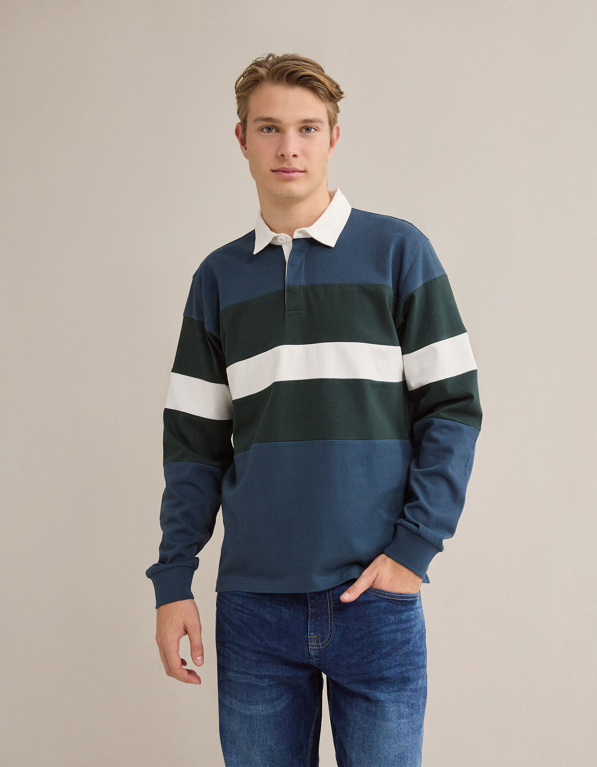 Polo Jersey, Homem, Azul Escuro