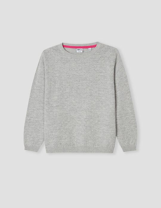 Knitted jumper, Girls, Grey