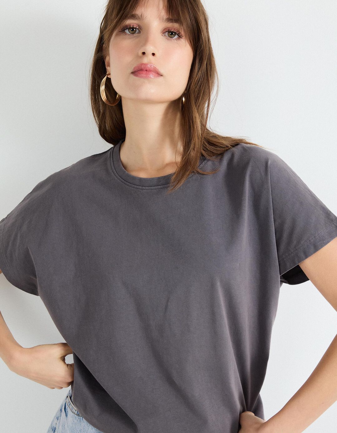 T-shirt, Mulher, Cinzento