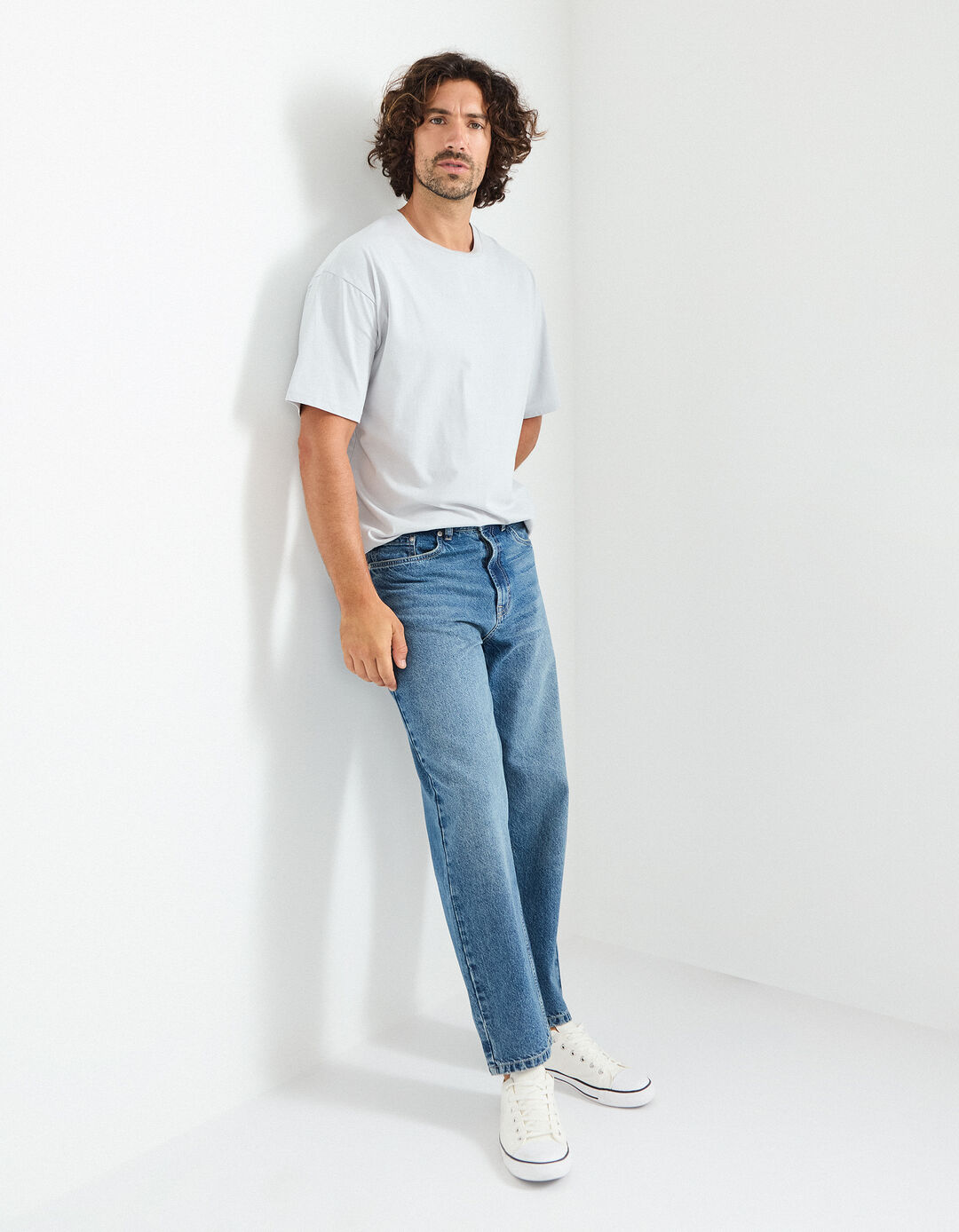 Calças de Ganga 'Loose Fit', Homem, Azul