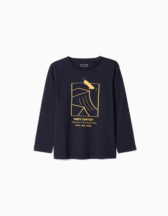 Comprar Online T-shirt de Manga Comprida, Menino, Azul Escuro