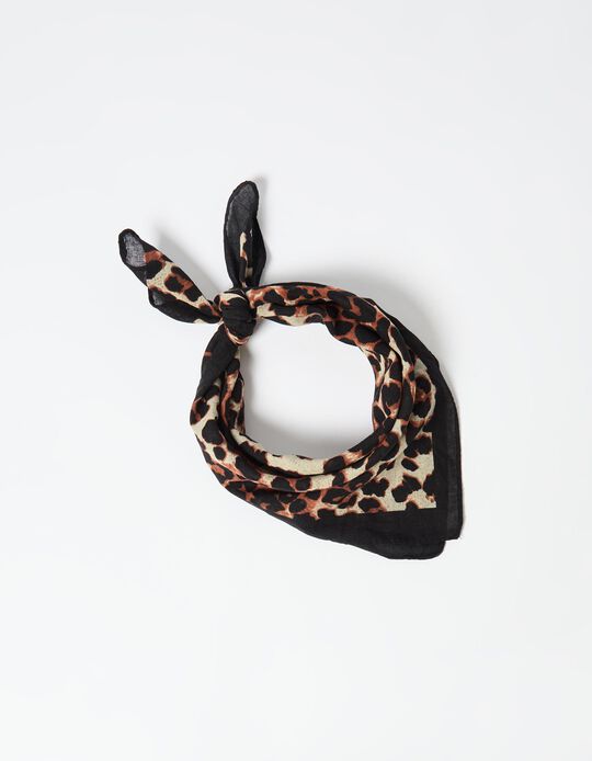 Comprar Online Lenço com Padrão Leopardo, Mulher, Castanho