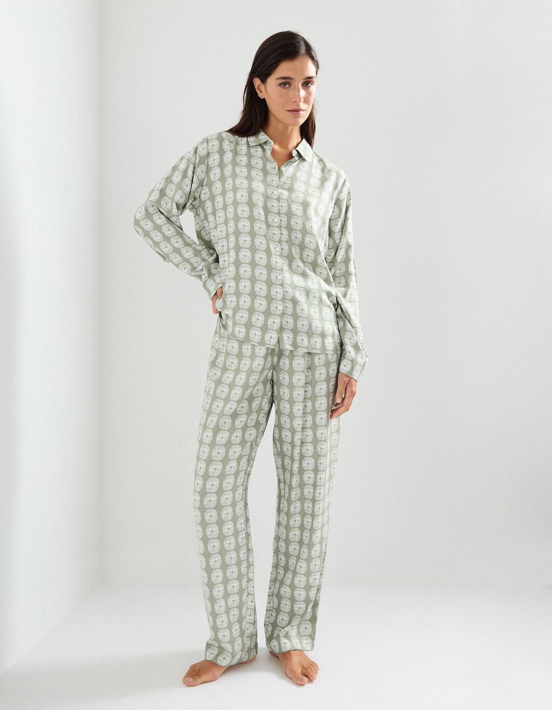 Pijama Viscose, Mulher, Cinzento Claro 