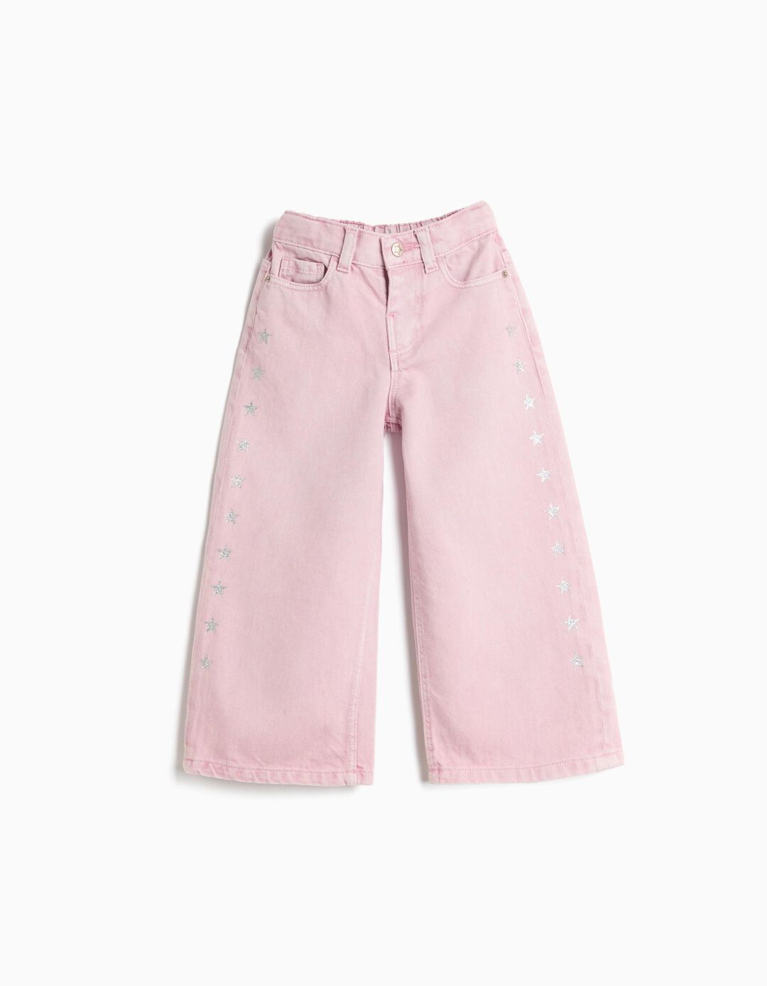 Cal&ccedil;as Wide Leg, Menina, Rosa Claro