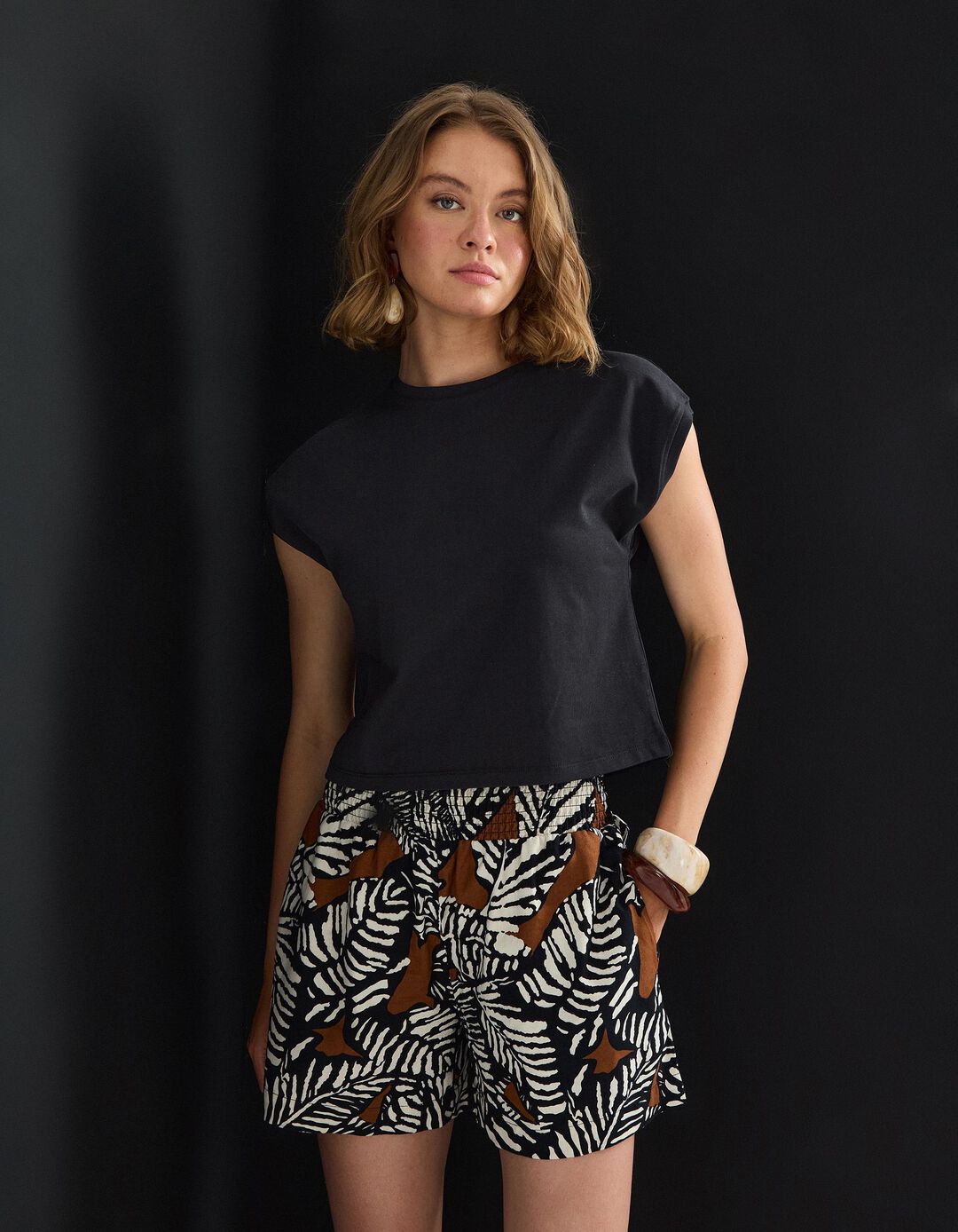 T-shirt sem Mangas, Mulher, Preto