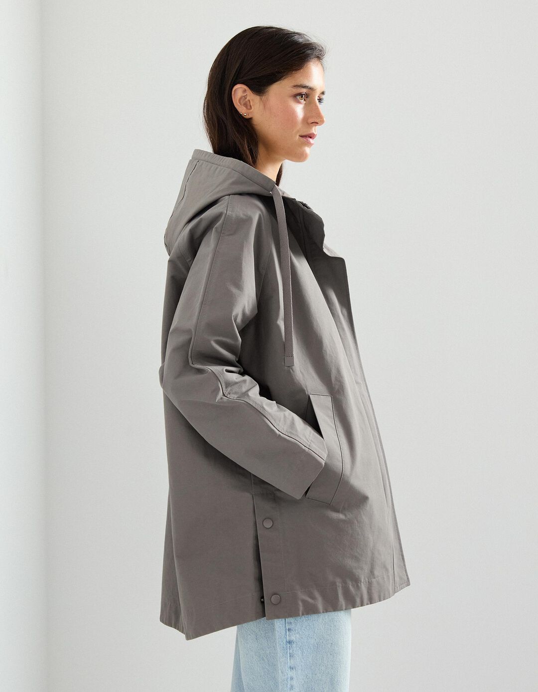 Parka Oversized, Mulher, Cinzento