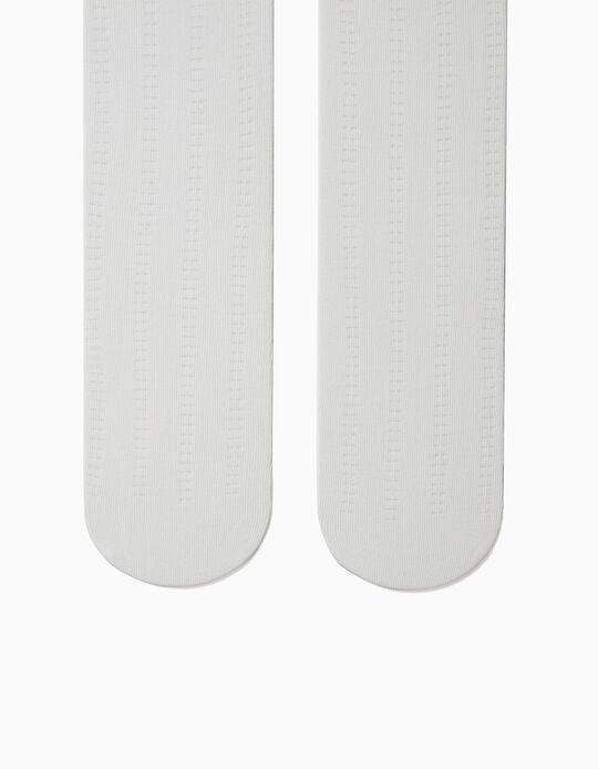 Collants com Textura para Beb&eacute; Menina, Branco