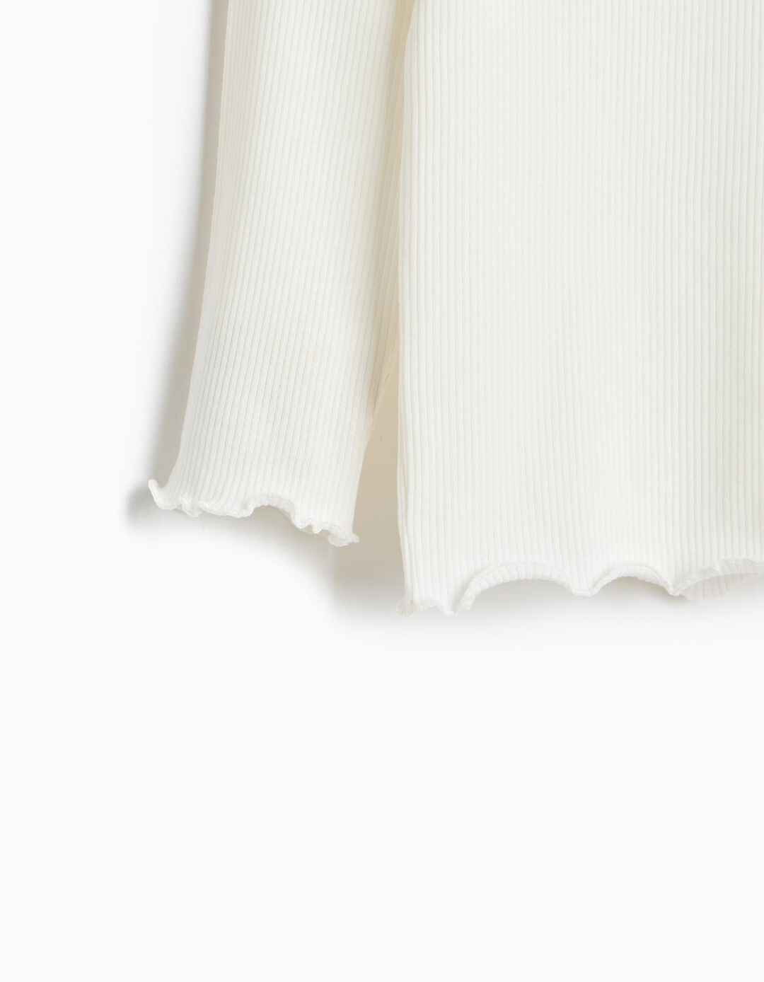 Camisola Canelada, Menina, Branco
