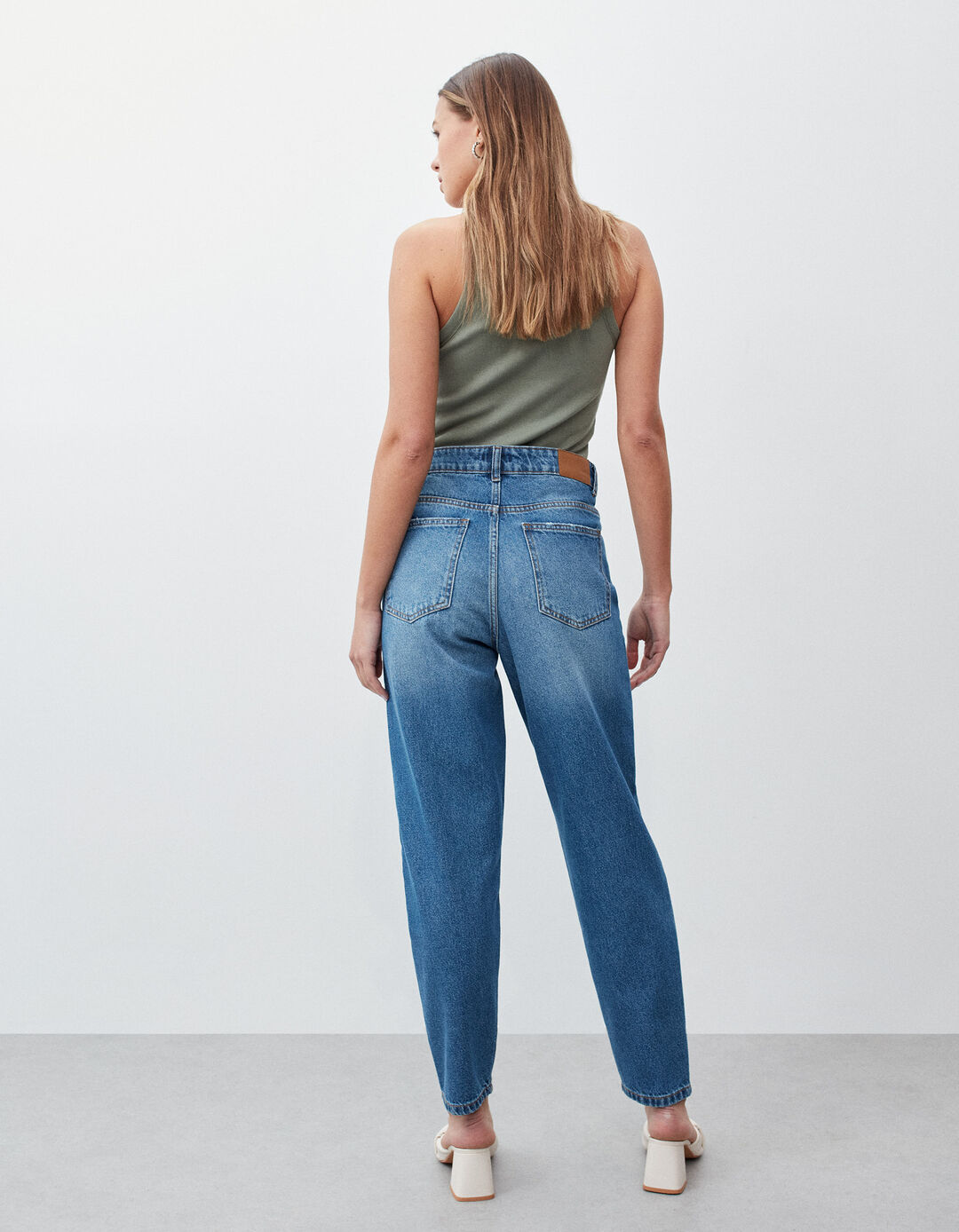 'Tapered Mom Fit' Jeans, Women, Blue