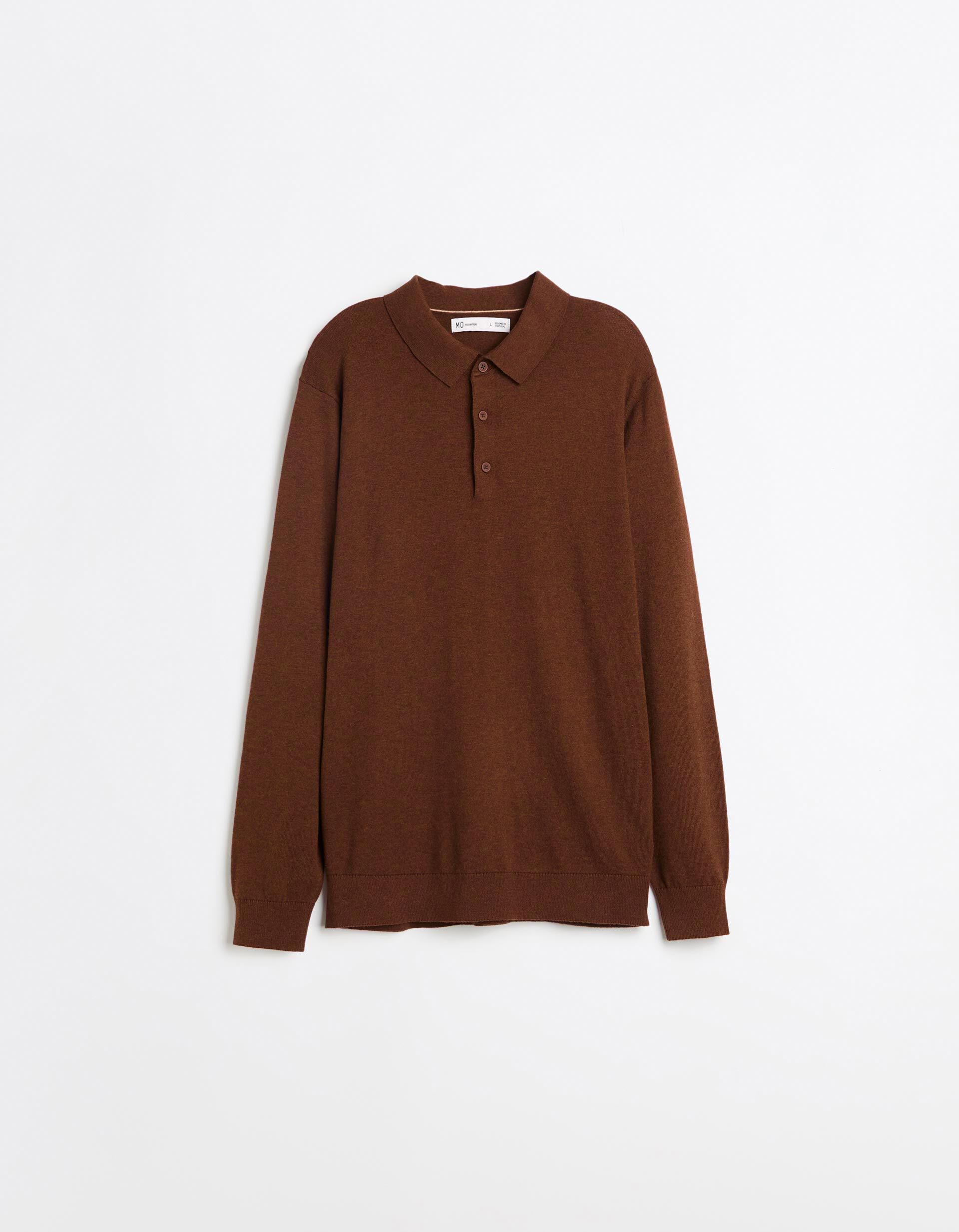 Comprar Online Polo De Malha Com Caxemira, Homem, Castanho Escuro