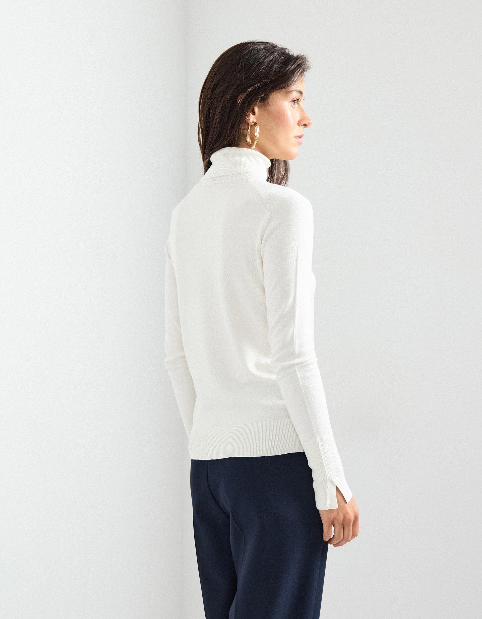 Comprar Online Camisola com Gola Alta, Mulher, Bege Claro