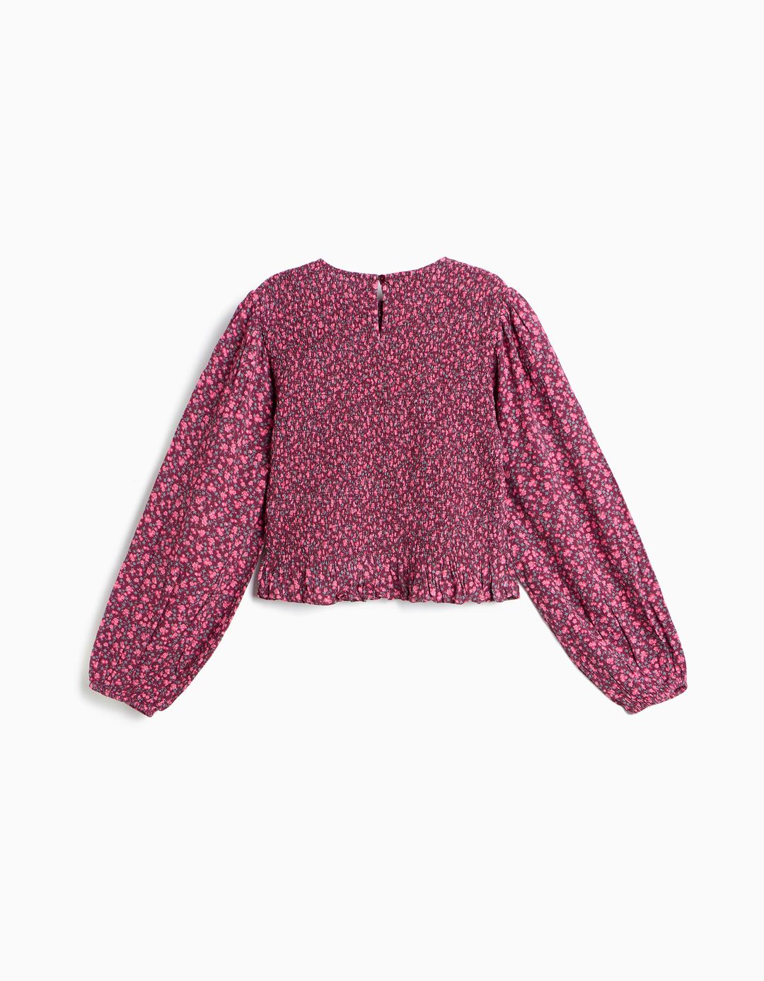 Blusa Smock, Menina, Rosa Escuro