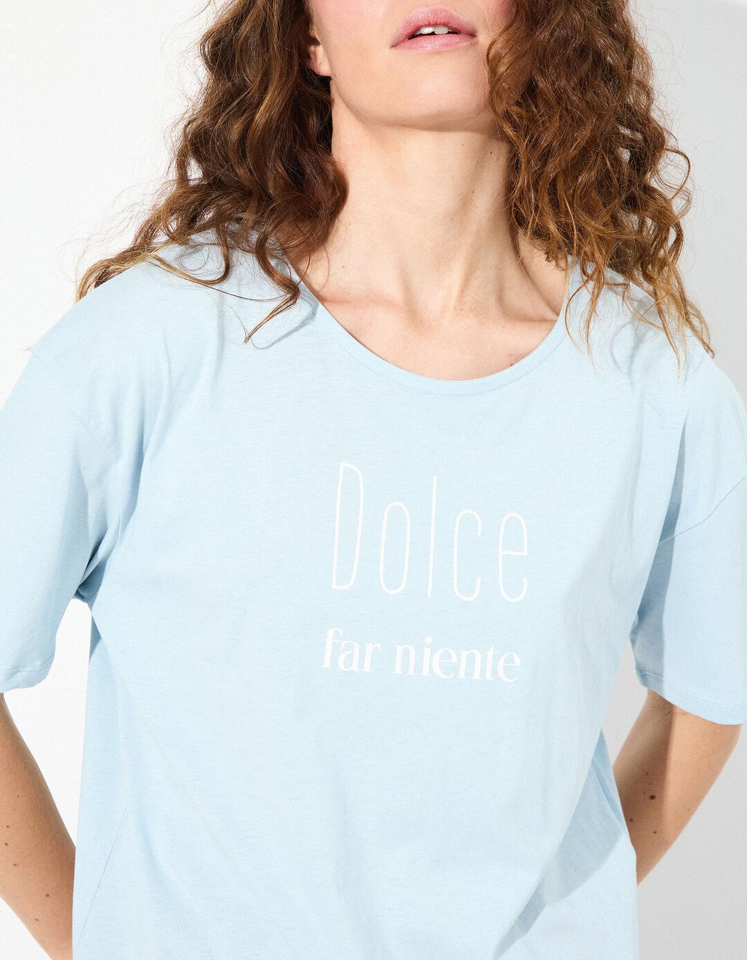 Camisa de Dormir, Mulher, Azul Claro