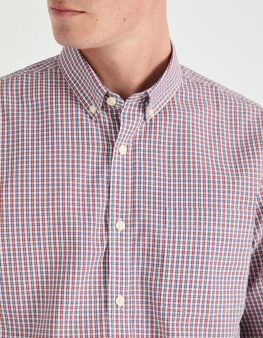 Camisa de Xadrez, Homem, Vermelho Escuro 