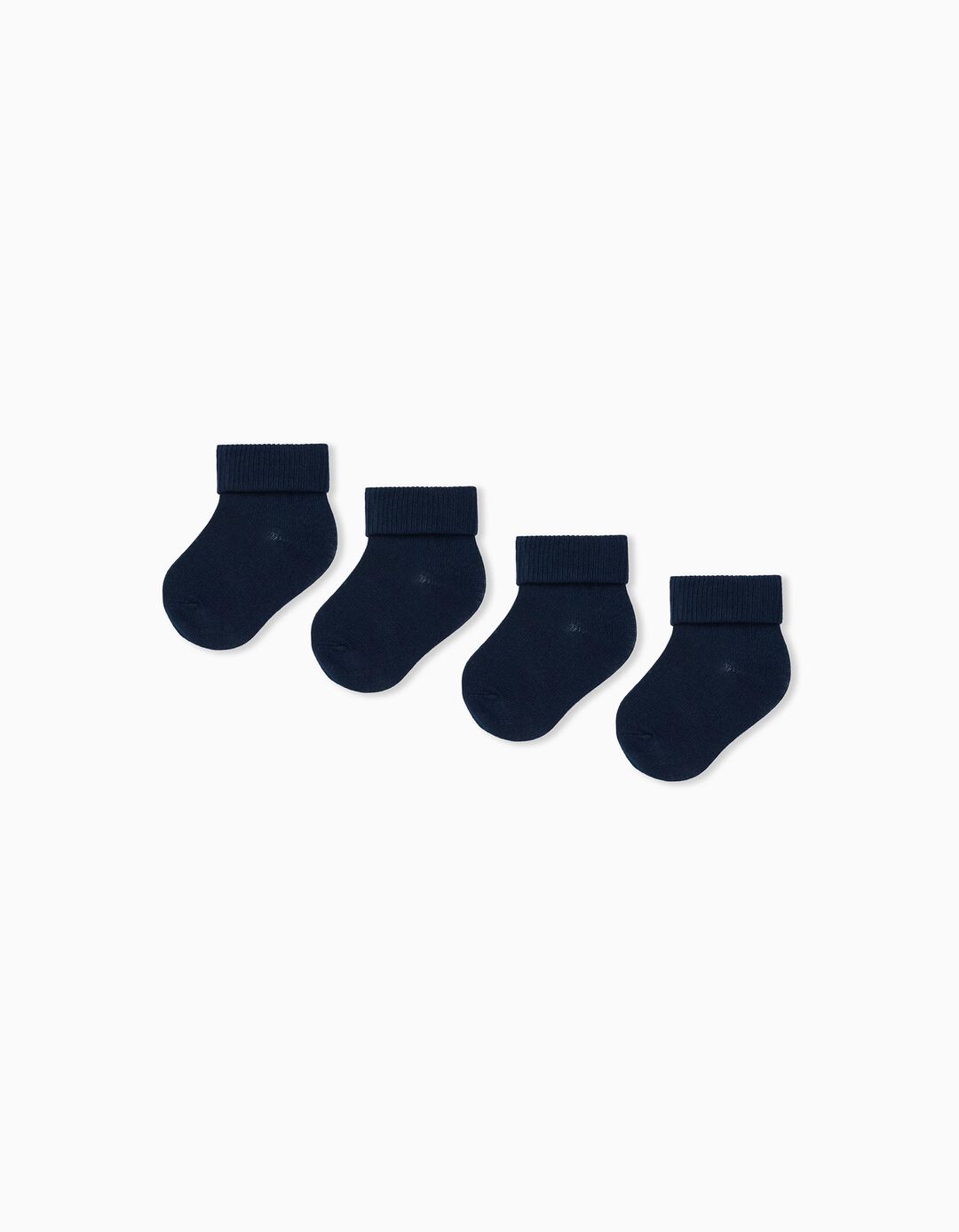 4 Pairs of Fold Socks Pack, Baby Boys, Dark Blue