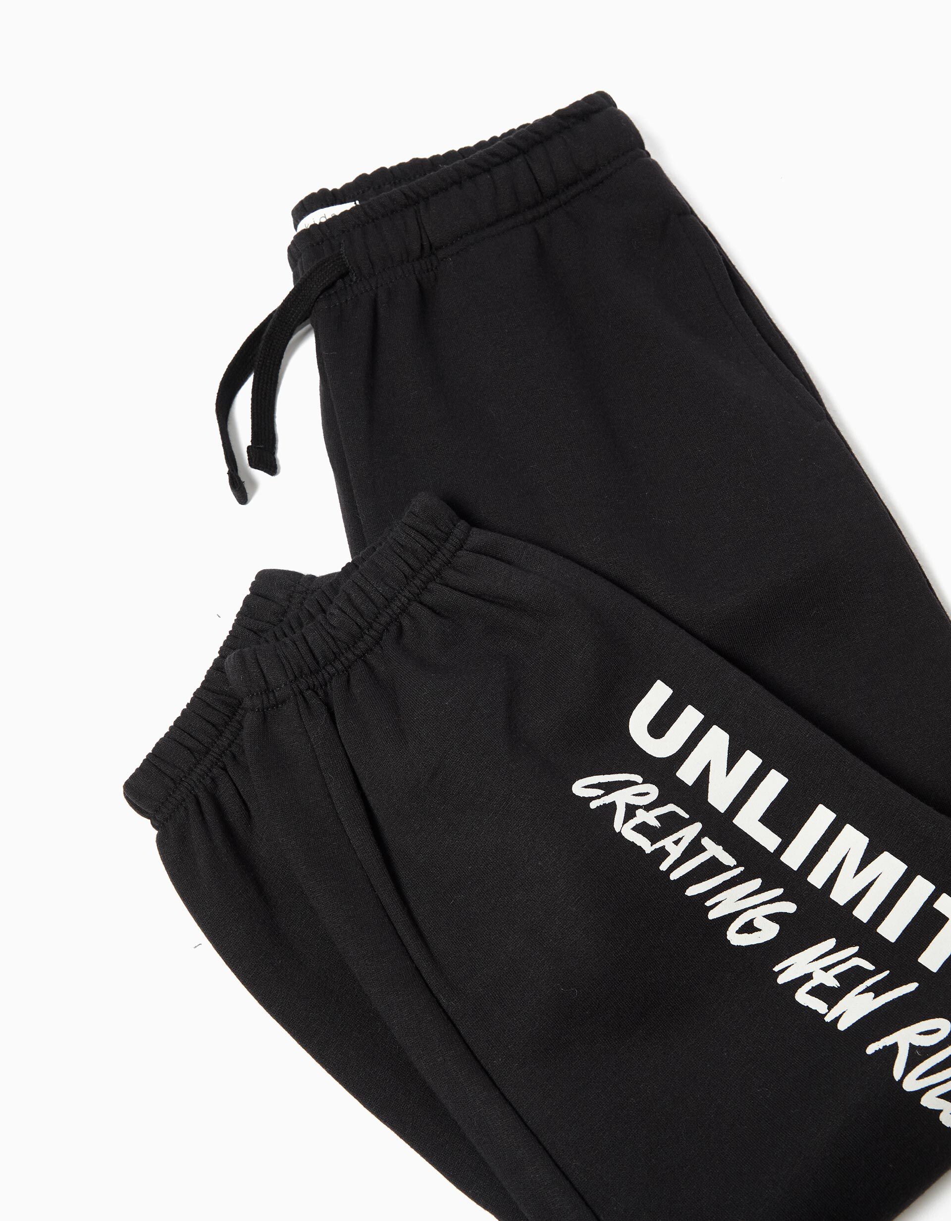 Comprar Online Cal&ccedil;as Jogging de Felpa, Menino, Preto