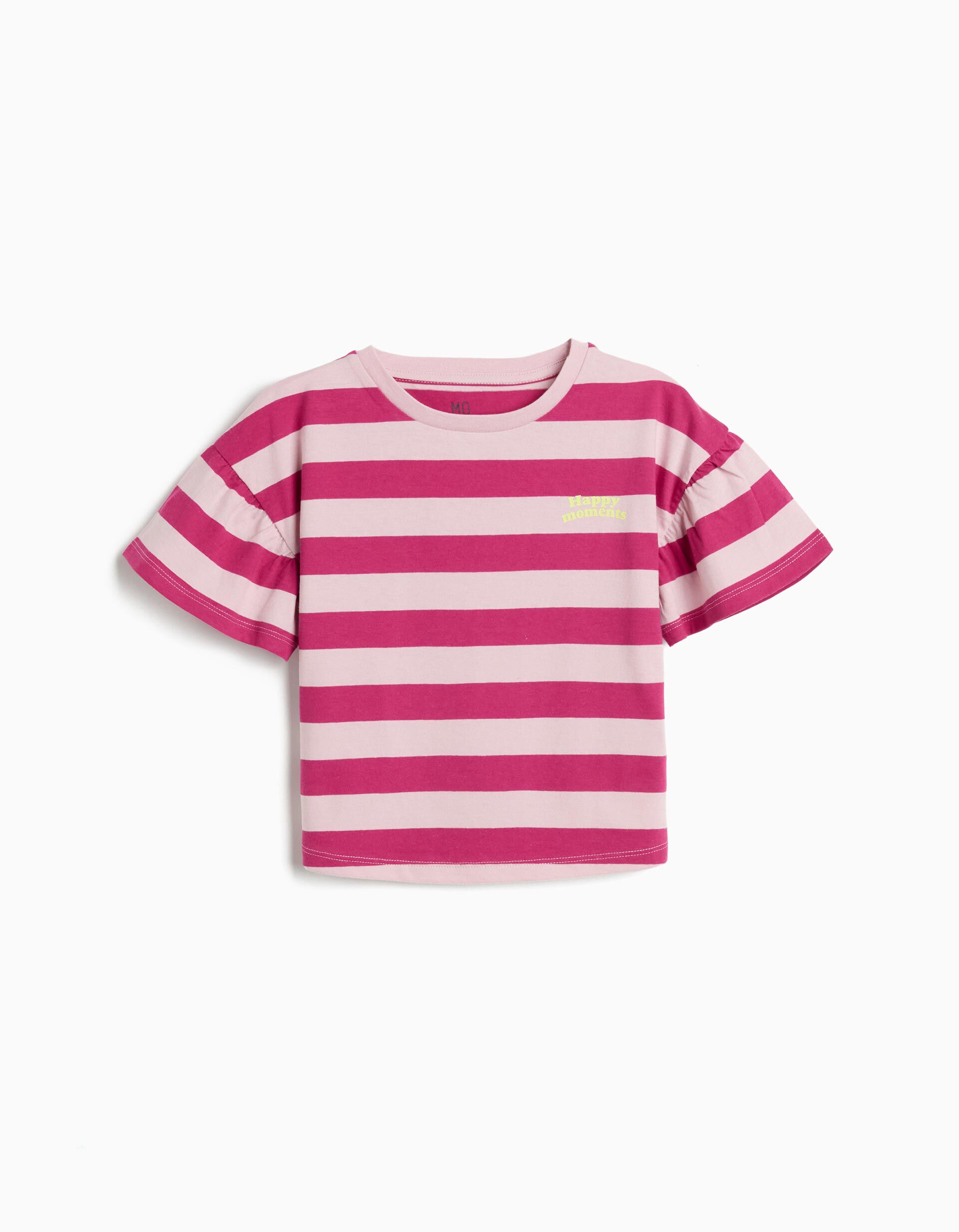 Comprar Online T-shirt Riscas, Menina, Rosa Escuro