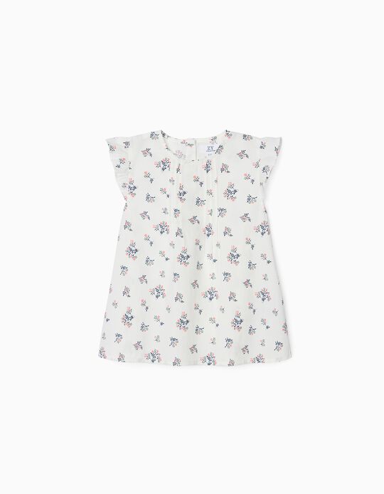 Floral Blouse for Girls, White