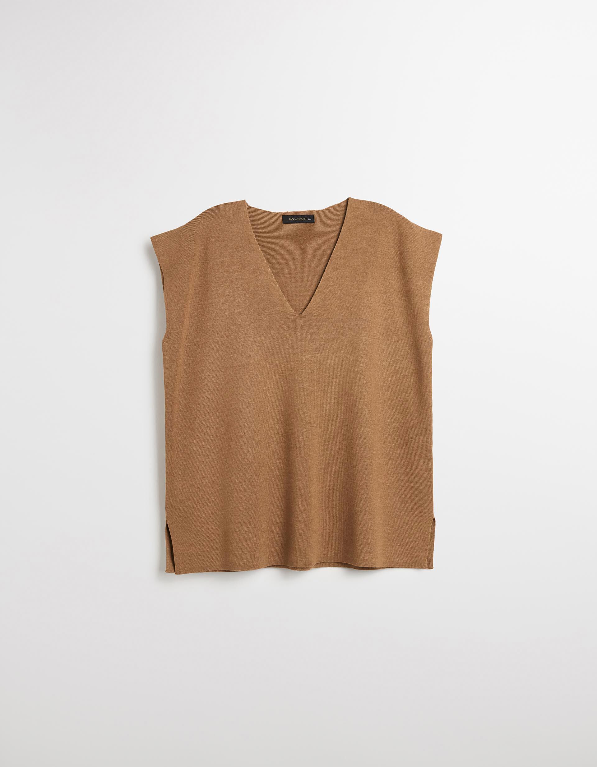 Comprar Online Colete de Malha, Mulher, Castanho Claro 