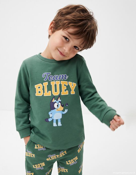 Comprar Online Pijama Interlock 'Bluey', Menino, Verde Escuro