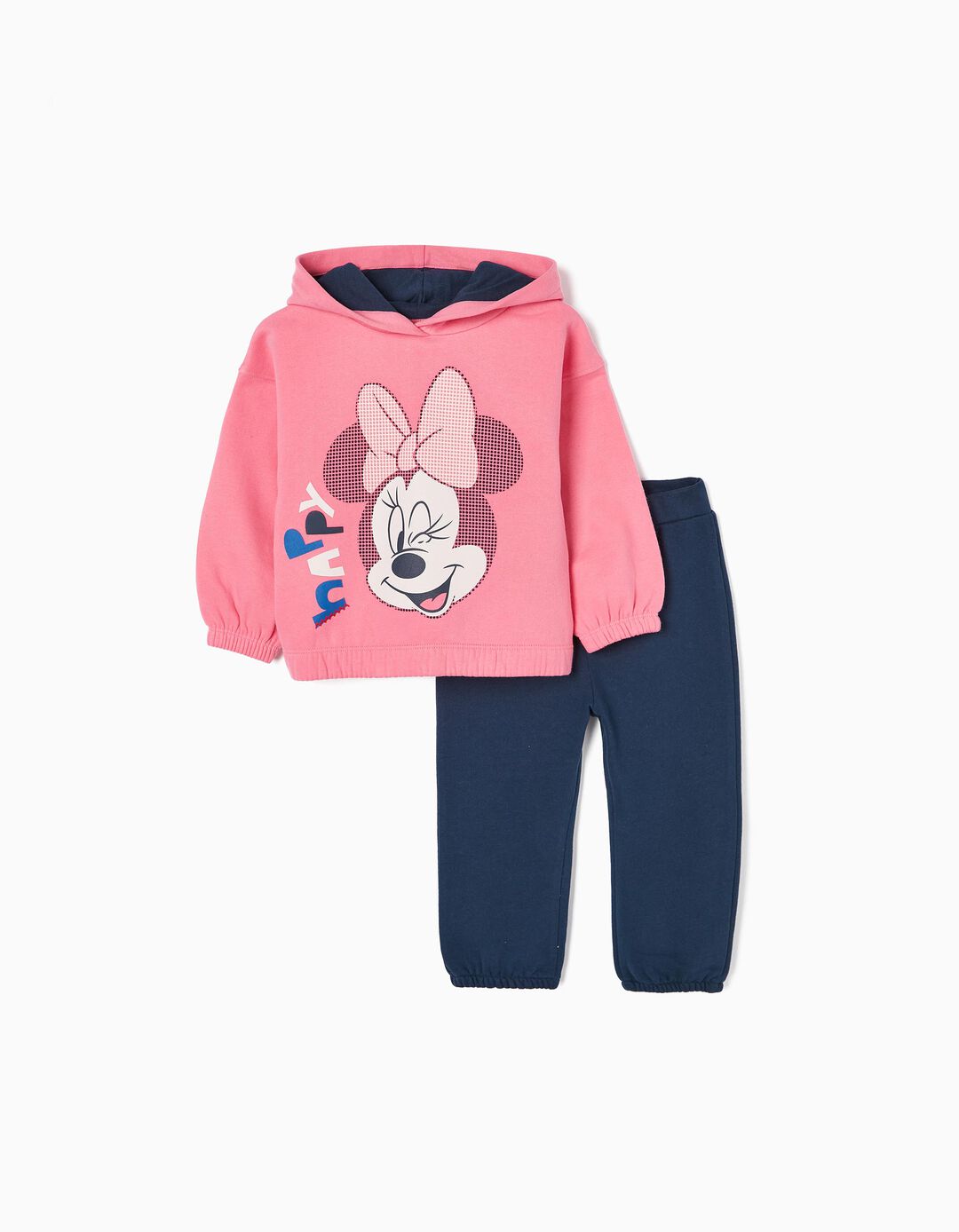 Cotton Tracksuit for Baby Girls 'Minnie', Pink/Dark Blue