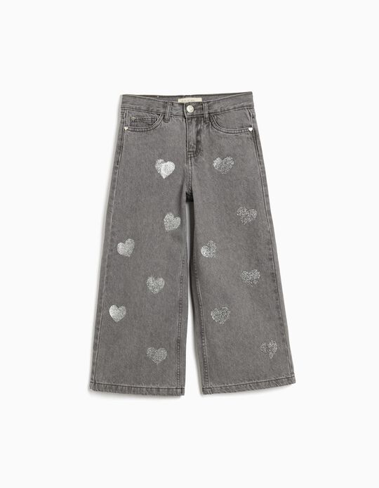 Comprar Online Calças de Ganga Wide Leg, Menina, Cinzento Escuro