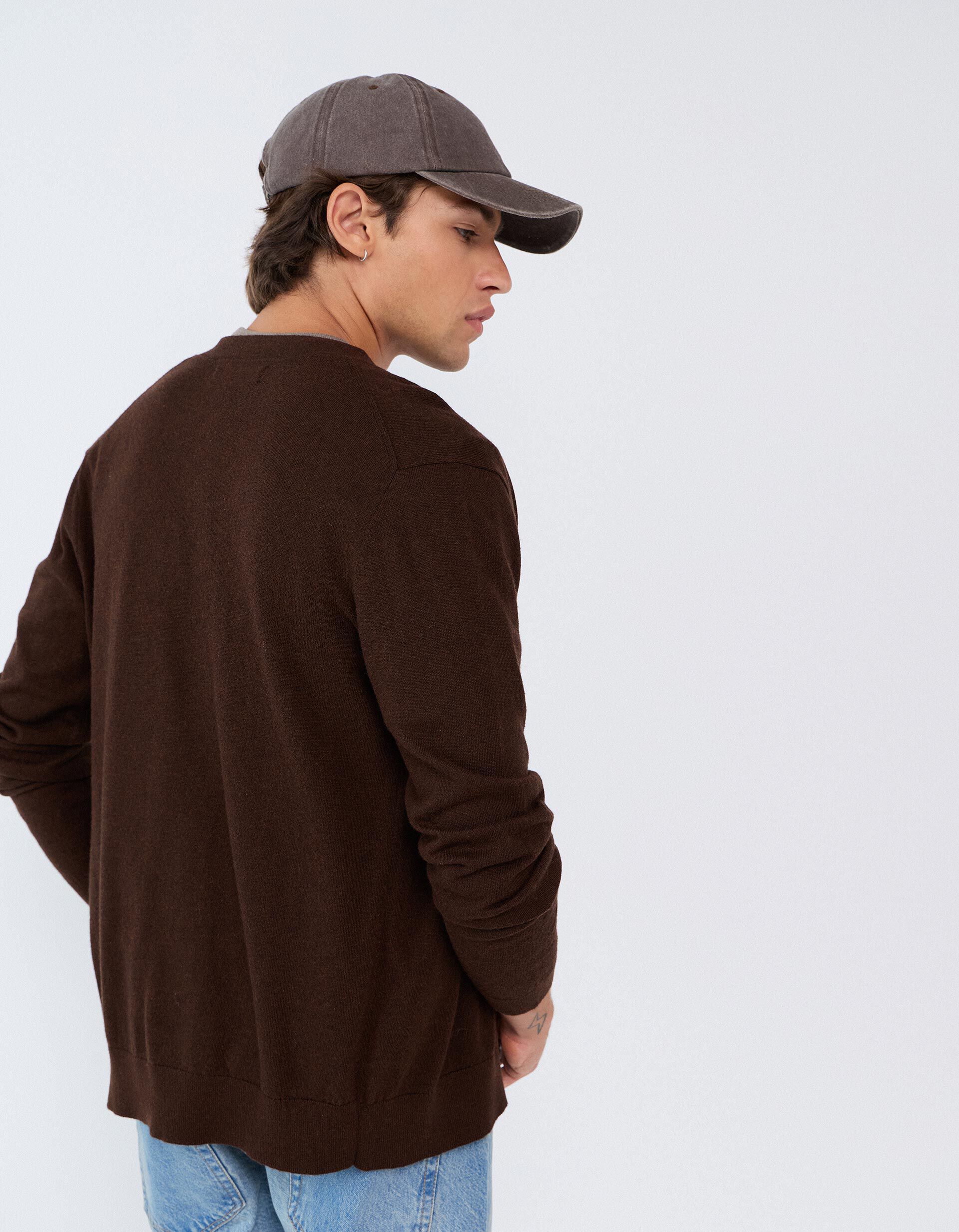 Comprar Online Casaco De Malha Com Caxemira, Homem, Castanho Escuro