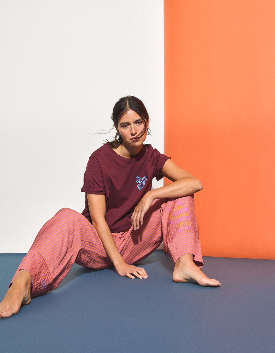 T-shirt Estampada, Mulher, Vermelho Escuro